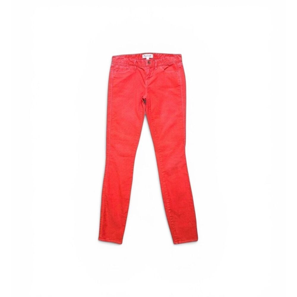 Madewell Corduroy Pants Women 25 Skinny Leg Red Trousers Office Academia Classic